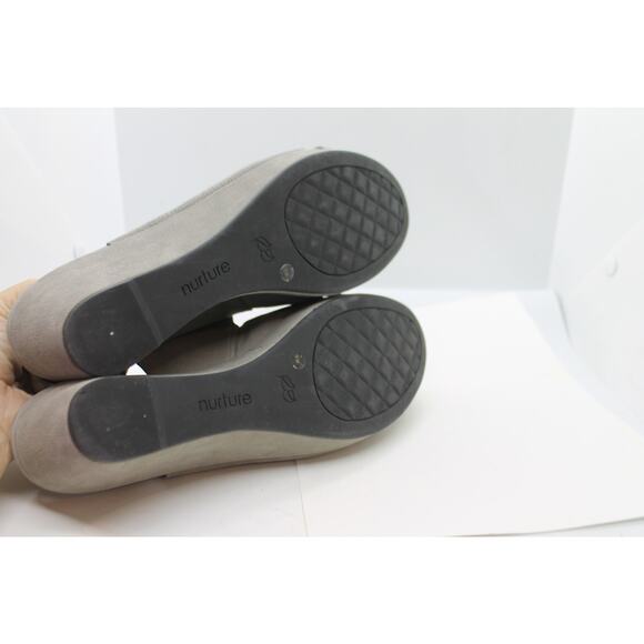 Nurture Gray Suede Sairyn Wedge Heel Sandals sz 9M - Picture 5 of 5